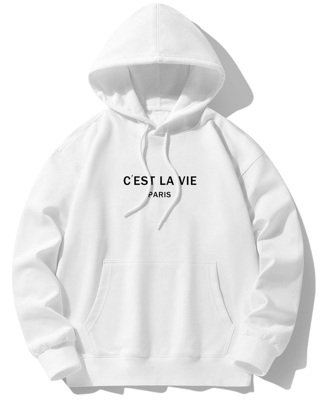Paris Print Cotton Blend Hoodie & Jogger Pants