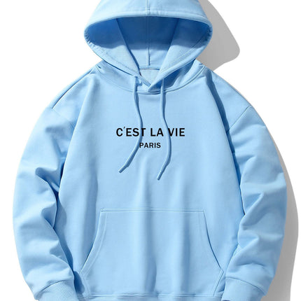 Paris Print Cotton Blend Hoodie & Jogger Pants