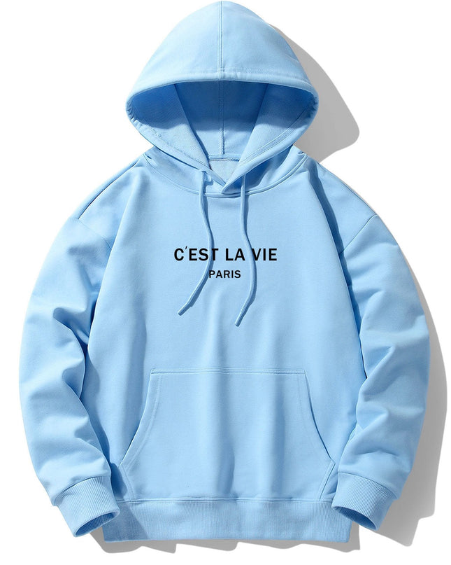 Paris Print Cotton Blend Hoodie & Jogger Pants