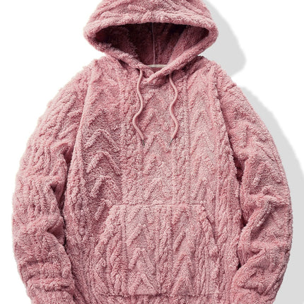 Geometric Jacquard Teddy Hoodie & Jogging Pants