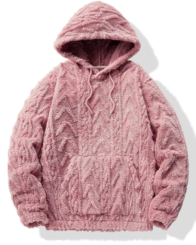 Geometric Jacquard Teddy Hoodie & Jogging Pants