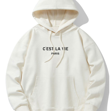 Paris Print Cotton Blend Hoodie & Jogger Pants