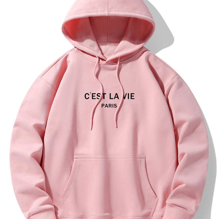 Paris Print Cotton Blend Hoodie & Jogger Pants